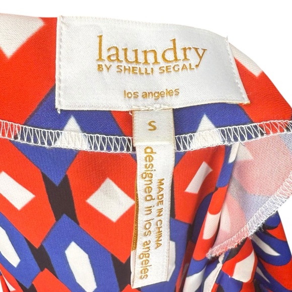 ▪️|EUC| LAUNDRY by SHELLI SEGAL Geometric Print Long Sleeve Blouse - Picture 6 of 6